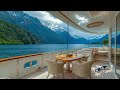 Sweet Jazz Background Music In Luxury Yacht Space - Melodious Jazz Harmony & Positive Ocean Waves