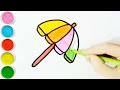 Beautiful Umbrella ☂️ Drawing and Colouring, Painting for kids