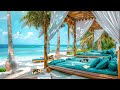 Elegant Bossa Nova Jazz 🎵 Calming Ocean Waves at Outdoor Seaside Coffee Shop Ambience for Chillout