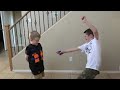 Full Nerf Arsenal! Ethan with the Nerf Mastondon Vs. Cole with the Nerf Rhino Fire