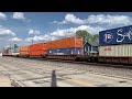 RR Crossing Runner, Car Turns Around For Fast Train, Norfolk Southern Trains Using CSX Tracks + DPUs