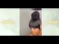 ✨Quick Weave Tutorial! Ponytail+Bangs Look Using straight Bundles