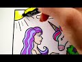 How to Draw a Mermaid and Unicorn for Kids 💜💚💛💗Mermaid and Unicorn Drawing and Coloring Pages