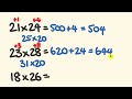 Math trick - multiplication of numbers in their twenties!