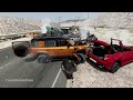 Massive Spike Strip Pileup Car Crashes #91 – BeamNG Drive | CrashBoomPunk
