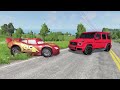 TRANSPORTING PIXAR CARS & FRUITS WITH COLORED & JOHN DEERE vs CLAAS vs TRACTORS - BeamNG.drive #962