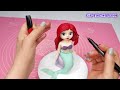 Mermaid cake fondant topper tutorial: Mermaid cartoon mini cake design
