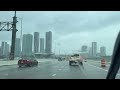 Rainy Drive from Miami Beach to Downtown Miami during Tropical Storm Watch (June 3, 2022)