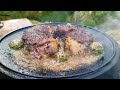 Menwiththepot Steak 🥩 with chimichurri sauce, served with crunchy toasted bread 🥖 ASMR cooking 🔥