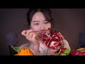 ASMR FRUITS MUKBANG🍓🍌🍊 +fruit slices (with different types of textures)