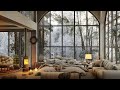 ❄ First Snowfall of Season in Forest Bedroom With Relaxing Jazz Piano | Music for Work and Study