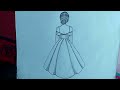 Girl from back side drawing || Easy Drawings step by step || How to draw a girl || Drawing for girls
