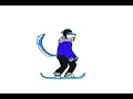 Powder snowboarding animation