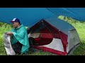 Solo camping in heavy rain wit thunderstorm - camping relaxing  rain sound  -asmr