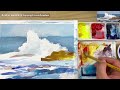 Watercolor painting ocean waves