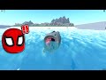 Spiderman and Miles Get Swallowed By SEA MONSTERS in Roblox!