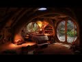 🏡 Drift Off to Sleep with the Calming Sound of Heavy Rainfall Beside a Window in a Hobbit Forest 🌧️