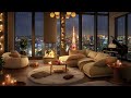 Smooth Jazz Saxophone in Cozy Apartment - Relaxing Jazz Instrumental Music & Rain Sounds for Sleep