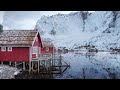Lakeside Cabin Ambience 4K | Winter Lake Cabin Scene | Chilly Snow, Water, & Nature Sounds Ambience