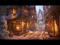 Winter Medieval Village | Relaxing Sounds of a Snowstorm with Howling Wind and Falling Snow