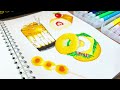 Art vlog 1 | draw with me | food illustration | three layers milk tea, swiss roll, bagel, skewer