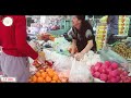 Plenty of fruits meats and fish sale review in Bueng Trabek Plaza