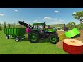 MINI TO BIG TRACTORS OF COLORS! WOODCHIPS TRANSPORT BATTLE WITH MINI TO BIG TRACTORS! FS22