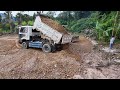 Features of The Project! Landfill up Process Fill the soil with stones Dozer With 5 ton stone truck.