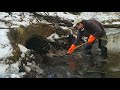 Huge Blockage Unclogging Culvert UNCUT