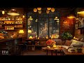 Rainy Night at Cozy Coffee Shop Ambience with Smooth Piano Jazz Instrumental Music for Relax, Study