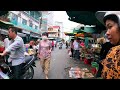 Best Cambodian street food heavy rain @ market | Delicious Plenty of fresh foods & Fruits