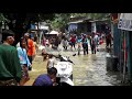 Di guyur hujan Kali CBL meluap,banjir merendam kampung Cikarang jati