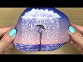 🌧️ Painting Rain Clouds | Acrylic Painting on Stone