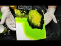💚💛🖤 Fluid Art | Acrylic Pouring | Swipe Technique 🖤💛💚