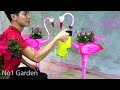 How To Make Flamingo Bird Flower Pot From Plastic Bottles for Beginners | Beautiful Garden