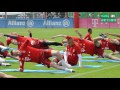 FC Bayern Stars beim Stretching mit blauen Matten (Training Teil 1)