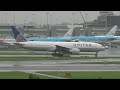 [4K] Bad Weather Plane spotting at Amsterdam airport Schiphol - A340, A350, B747, B777 & More!