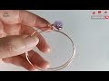 Simple Bangle/Easy Bracelet/Amethyst Bangle/DIY Ring/Wire Wrap Tutorial/DIY Jewelry/How to make