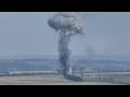 Tank explodes sending turret into the sky in massive fireball in Kharkiv region