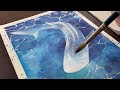 海の神様みたいなジンベエザメを透明水彩で描く｜メイキング｜Painting a whale shark like a god of the sea with watercolor.
