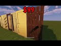 minecraft door for 0$ vs 10$ vs 25$ vs 50$ vs 100$