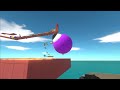 Bubble Dynamite and Lava | Escape from a Collapsing Bridge - Animal Revolt Battle Simulator