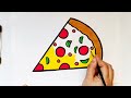 Pizza drawing painting,colouring | easy acrylic painting for kids | Art and Learn