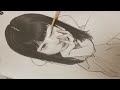 턱 괴고있는 여자 그리기 | pencil drawing | Asmr