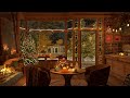 Christmas Music in 4K Cozy Coffee Shop Ambience 🎄 Background Music for Relaxing and Working