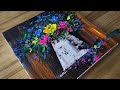 Easy Acrylic Painting Technique / Abstract Floral Painting / Step By Step For Beginners