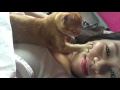 Cute little ginger giving me a facial & neck massage! Love u! 😘