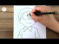How to Draw Nobita from Doraemon || Easy drawing ideas for beginners || Easy drawing ideas