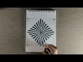 OP Art 🔲🔳, How to Draw Optical Illusion art, Geometric Art - #002
