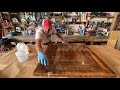 How to pour epoxy on a barnwood table and get a satin finish PART 1